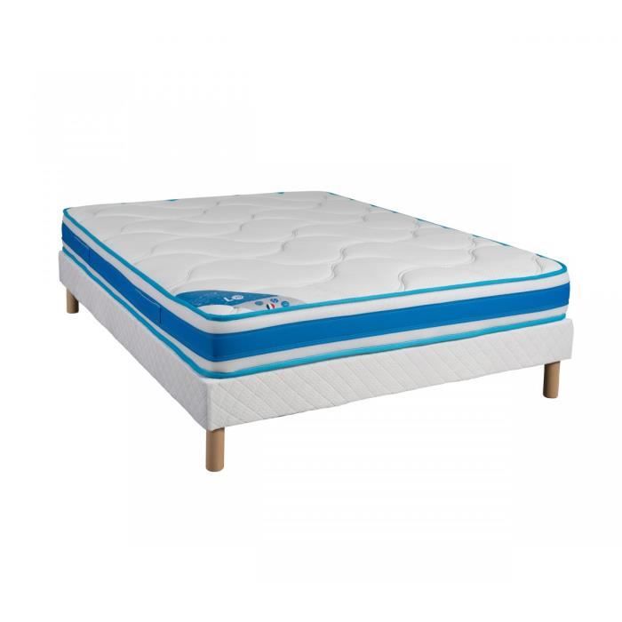 Ensemble matelas 100% latex Someo L70 sommier pieds 160x200