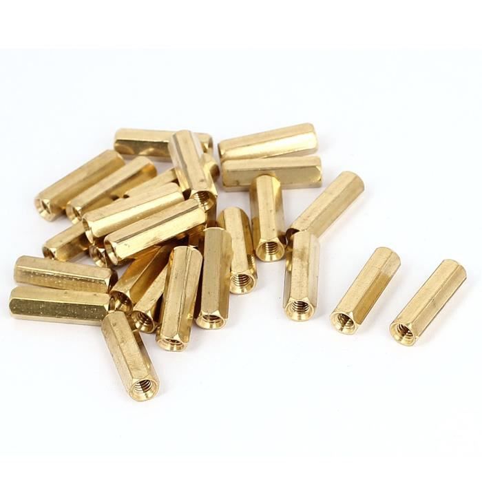 M4 x 20mm laiton filetage femelle Impasse Hex Rod pilier écrou raccord écartement 25pcs