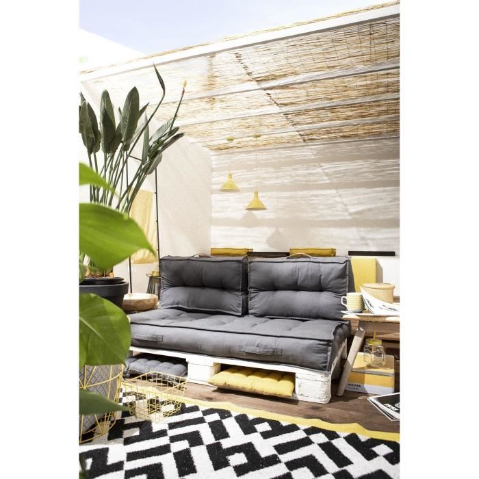 TODAY Dossier Palette - 100% Coton - Gris - 60x40x22x11 cm SPIRIT GARDEN