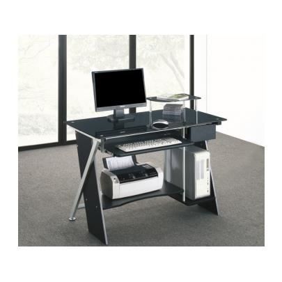 Bureau informatique PASCAL - 1 tiroir - Verre trem