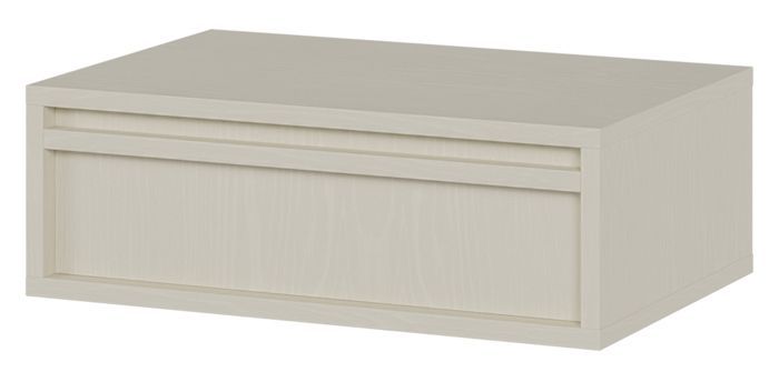 Table de chevet - SELSEY - EVO - 50x34x17 cm - suspendue - tiroir push-to-open crème