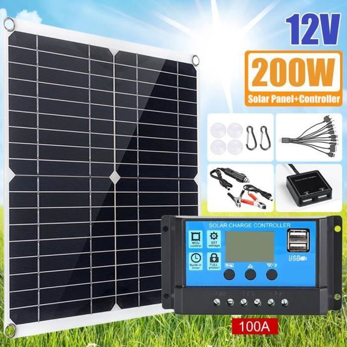 KIT PHOTOVOLTAIQUE KIT SOLAIRE Kit de panneau solaire 200W 12 V module solaire monocristallin flexible pour