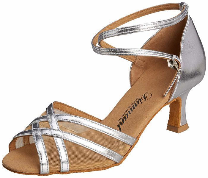 Diamant - 035-077-013Silber - Femmes Chaussures de Danse 035-077-013 - Argent - 5 cm Flare - Made in Germany