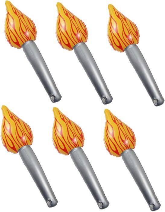 SSKHE Set Torche Gonflable et Médailles en Métal avec 4 pièces Torche Gonflable und 6 pièces Medaille en métal,Jeux Decoration Jeux Olym
