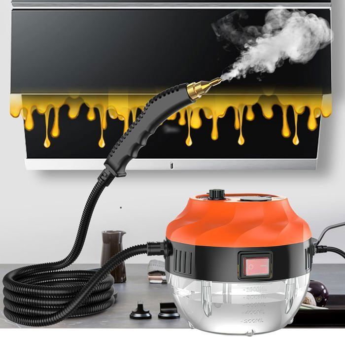 Générique Nettoyeur Vapeur Portatif, Vapeur Haute Pression 2500 W, Grand Réservoir Deau 1500 ML 6 Niveaux De Vapeur Reglables Tete De Brosse De Nettoyage Multi Scenes Red 89063079