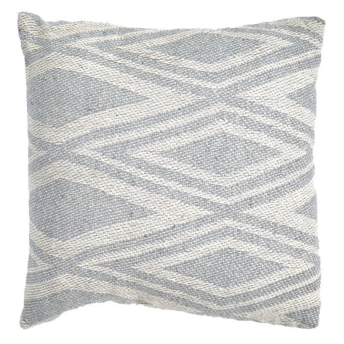 Coussin carré 40 x 40 cm coton brodé grands losanges gris - BEAM Meubletmoi Coussin carré 40 x 40 cm coton brodé grands losanges gris - BEAM Meubletmoi