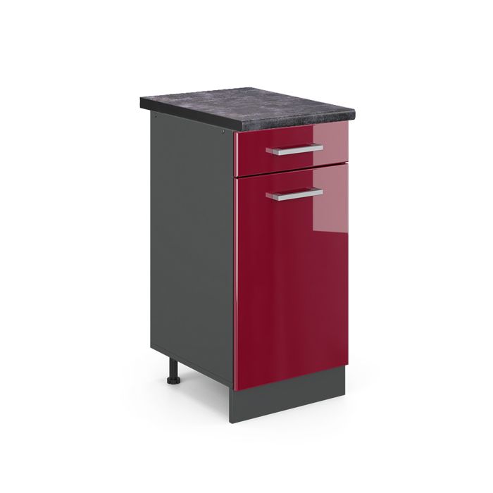 Meuble cuisine R-Line 40cm PT Anthracite Rouge brillant/Anthracite Vicco 46785