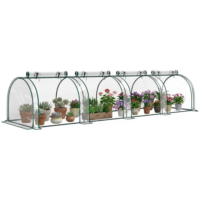 Outsunny - Serre de jardin - Acier - 395x100x80cm - Transparent