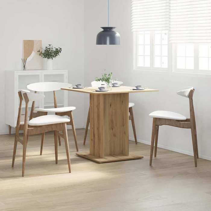 vidaXL Table à manger chêne artisanal 80x80x75 cm bois dingénierie table table de cuisine table à dîner tables tables 855811