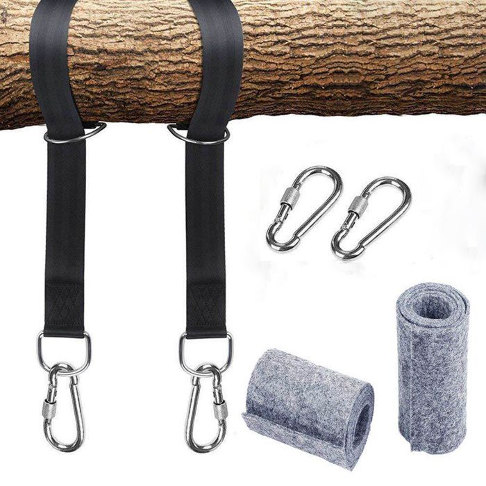 Sangles De Suspension Robustes 309 Cm Avec Mousquetons Et Anneaux En D - Lot De 2 - Pour Hamac, Balançoire, Fauteuil Suspendu