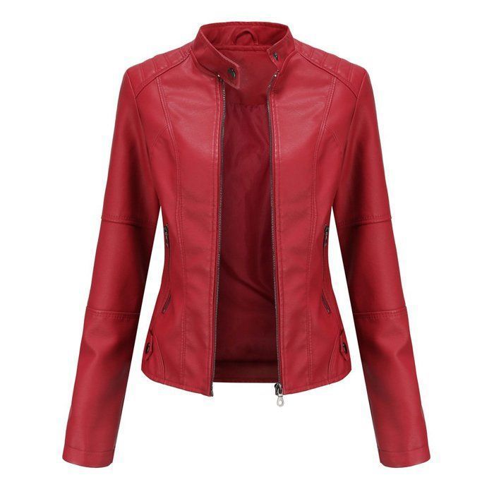 Veste Bomber PU Veste Moto Femme Simili Cuir PU - Blouson Bomber Aviateur Zippé Blouson Aviateur Femme