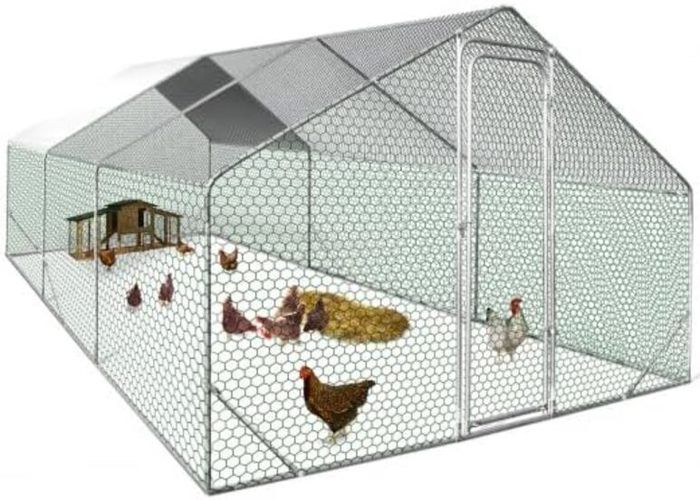 Meilleurs prix pour Enclos poulailler - Acier galvanisé - 6x3 m - 18 m² - Toit waterproof - Pour 20 poules