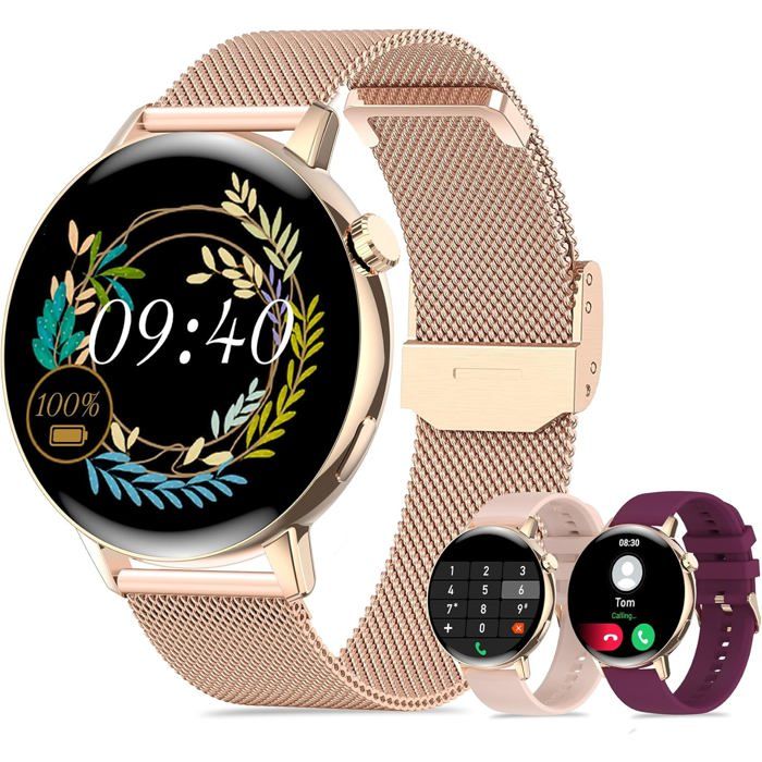 Montre Connectée Femme Avec Appel Bluetooth 1.32Hd Montre Intelligente Fonction Avec Féminine/ 20+ Sport/Fréquence