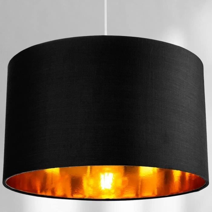 25 cm Tambour Abat-jour Fait à la Main Tissu Noir Doublure dorée pour Plafond Suspension Table Lampe ABAT-JOUR VENDU YYV