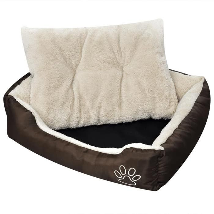 Lit chaud pour chiens - VIDAXL - Coussin rembourré - 50x38x17 cm - Marron et beige - Hydrofuge - Antidérapant Lit chaud pour chiens - VIDAXL - Coussin rembourré - 50x38x17 cm - Marron et beige - Hydrofuge - Antidérapant