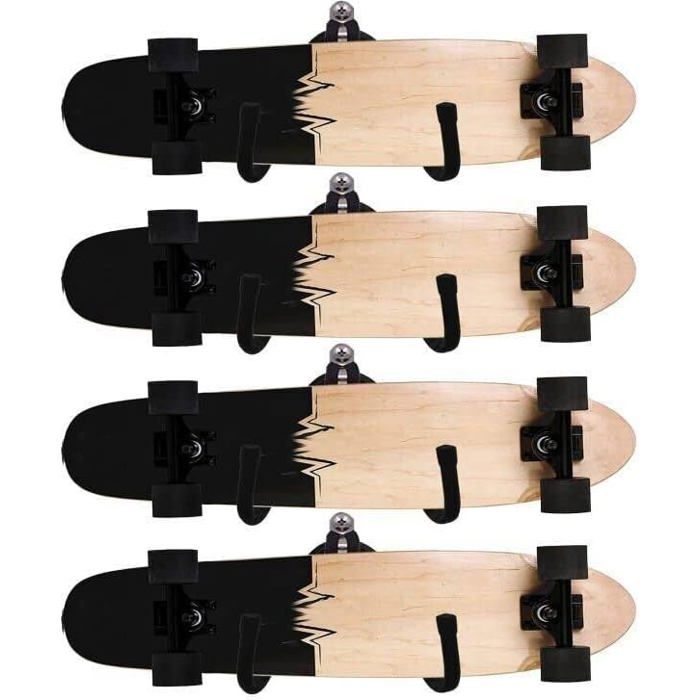 Support Mural AUXPhome Pour 4 Skateboards Ou Longboards – Réglable, Design Universel Et Super Pratique