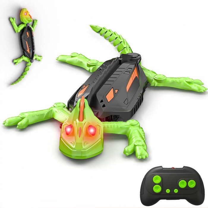 Gecko radiocommandé - BLEOSAN - Modèle Gecko - Yeux LED lumineux - Grimpe sur surfaces verticales - Roule vite