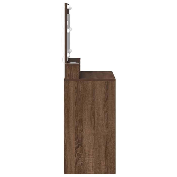 Moderne Coiffeuse pour Chambre - jills - Table de maquillage - Chêne brun 79x41x135 cm - Bois dingénierie CCC588