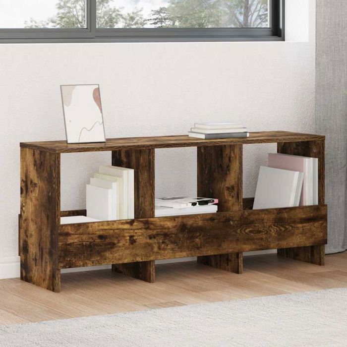 VIDAXL Banc de rangement avec porte‑magazines chêne fumé 102 x 30 x 45 cm