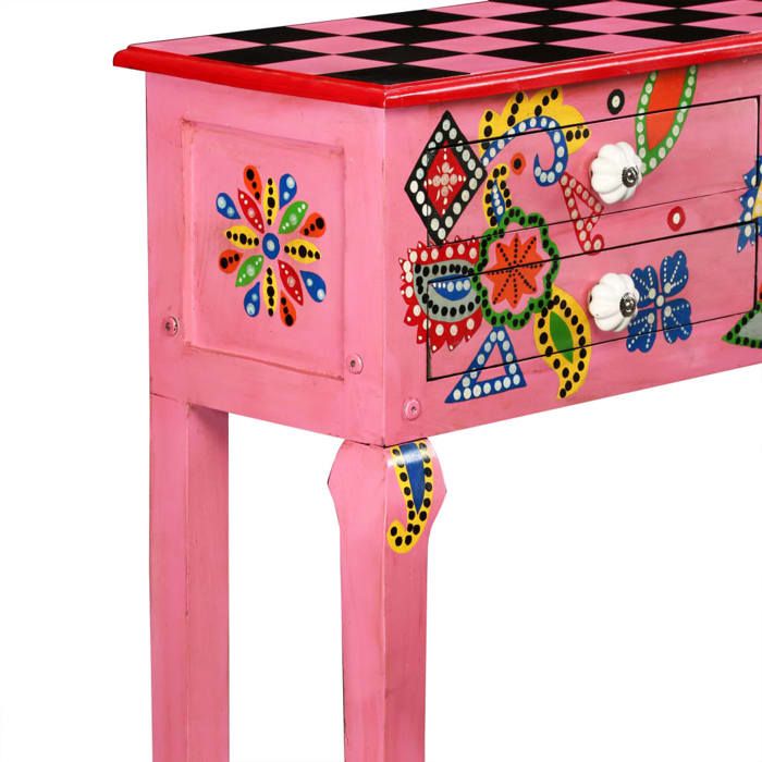 Enfilade de rangement Rose - LEMON® Table console - Bois de manguier massif - rose - Peint à la main 656 - Soldes Enfilade de rangement Rose - LEMON® Table console - Bois de manguier massif - rose - Peint à la main 656 - Soldes