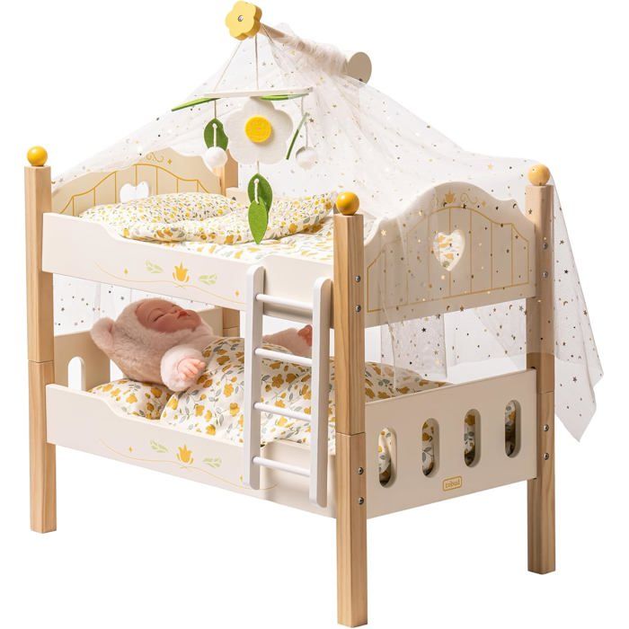 Lit superposé pour poupées ROBUD 45 7 cm en bois - empilable et amovible design charmant