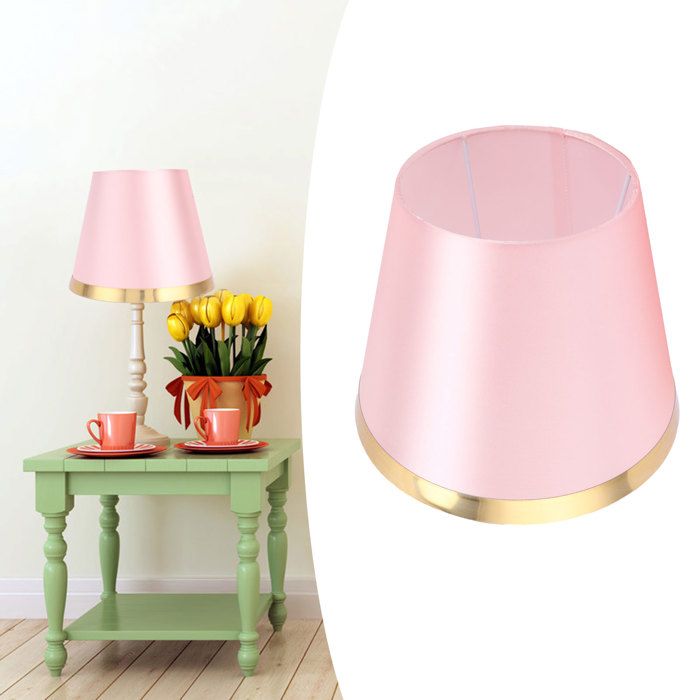 Abat-jour tissu – Nosheir – PX132 rose – Lumière douce style européen – pour lampe E27 – 25 cm
