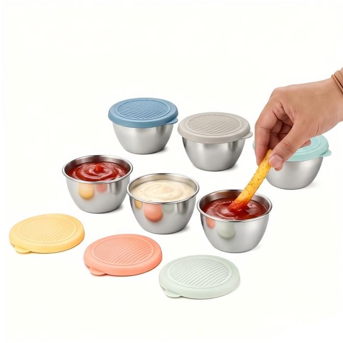 Coffret de 6 Bols à Condiments en Acier Inoxydable - Ramequins à Sauces et Assaisonnements pour Apéritif Cuisine et Service à Table Coffret de 6 Bols à Condiments en Acier Inoxydable - Ramequins à Sauces et Assaisonnements pour Apéritif Cuisine et Service à Table