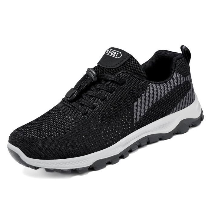 Chaussures sport Homme Semelle souple Respirant Légères Enfilage facile Noir