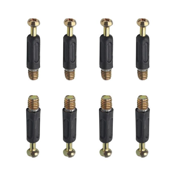 Vis dassemblage excentrique 6 x 35 mm tiges pour meuble et armoire métal zingué lot de 8