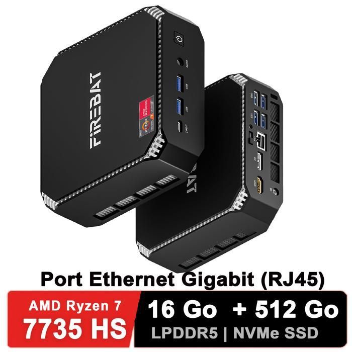 Mini PC Firebat A6 AMD Ryzen 7 7735HS RAM+ SSD Windows 11 PRO WiFi 6 Bluetooth 5.2