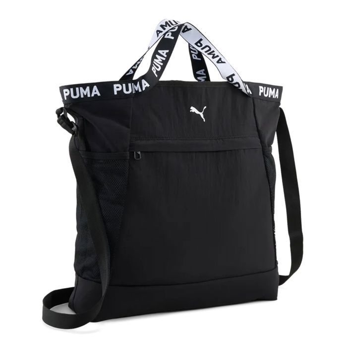 PUMA Sac à épaule noir blanc pour femme - AT ESS Tote Bag Puma Black 351691