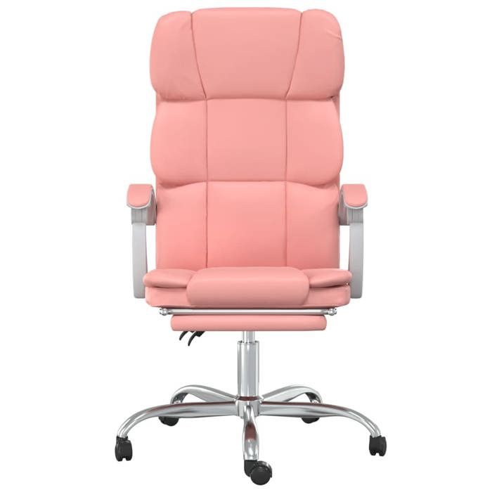 Rose Fauteuil inclinable de bureau - CLARENCE - Pour Étudiant / salarié - Rose Similicuir LV6046