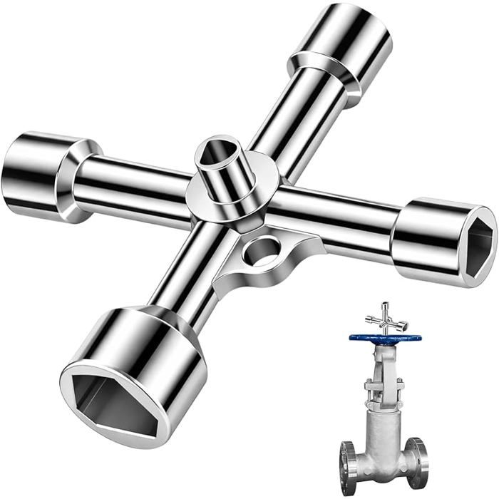 Clé trianguire 5 voies pour compteur eau et poteaux arrêt clé trianguire universelle de 7 à 13 mm clé de
