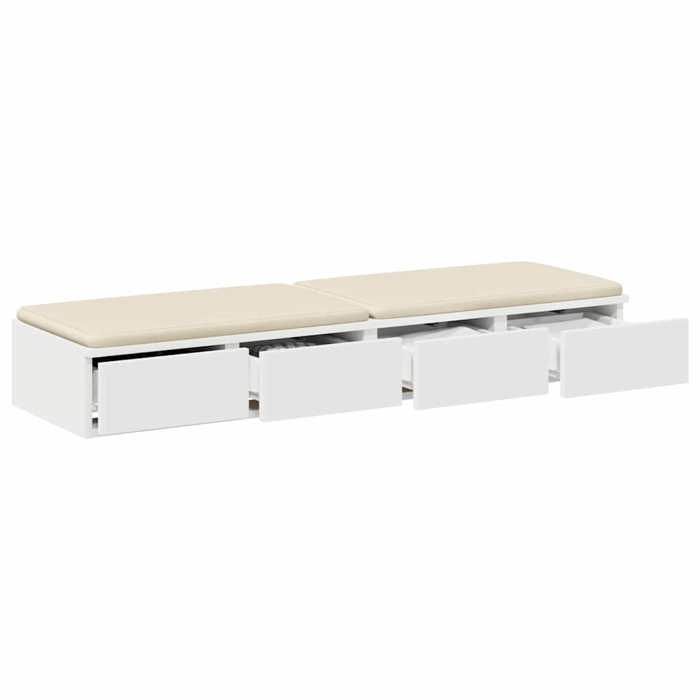 Neuf& 3960 Meuble de chevet - vidaXL - CHIC - Tiroirs de lit Blanc 120 x 365 x 165 cm Bois dingénierie(1parcel)