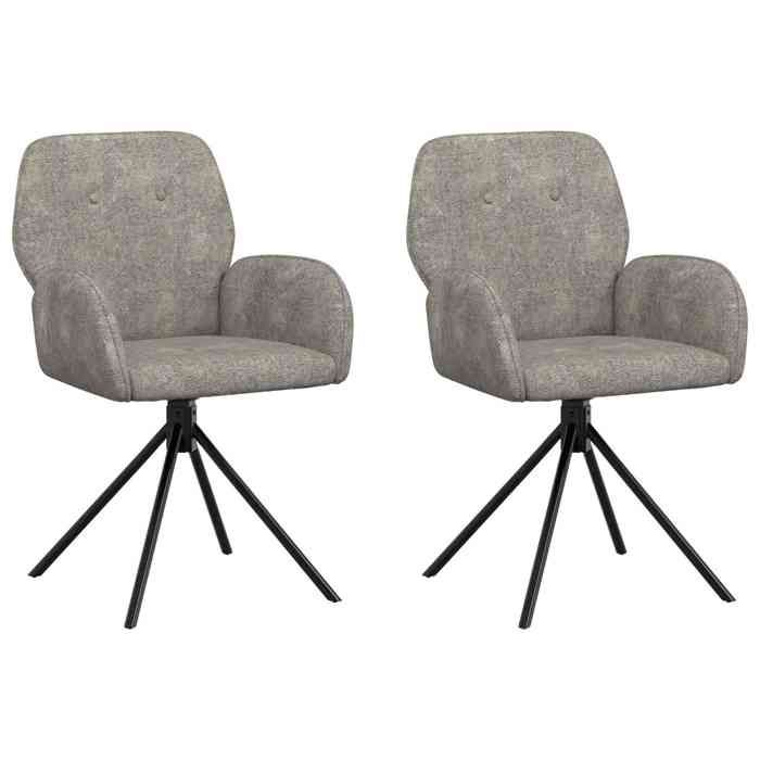 Elégance - Chic Chaise salon-séjour - Chaises de salle à manger pivotantes - Lot de 2 - Simili daim - 54x55x86cm_0516190