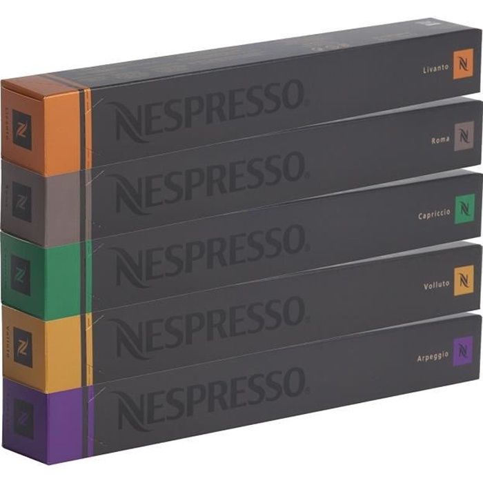 Nespresso Capsules originales café assortiment, 50 capsules – 10 x