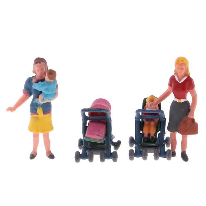 4pcs 1 87 Jouets Poupee Figurine Maman Bebe Miniature Ho Layout Figure Action Modele Cdiscount Jeux Jouets