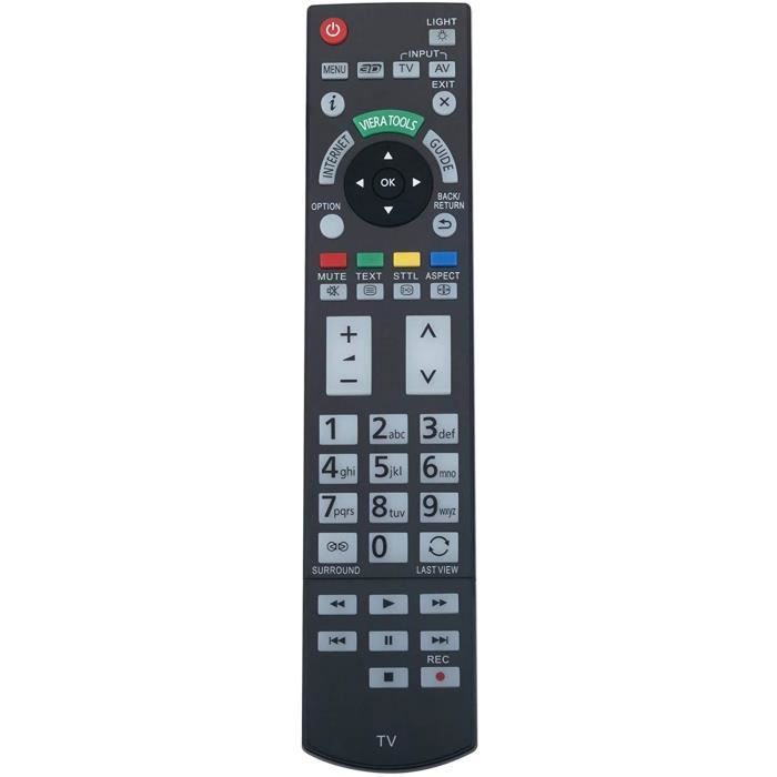 Télécommande Universelle Panasonic N2QAYB000487 - Compatible Viera TH-32LRG20E, TX-L42E3B, Etc.
