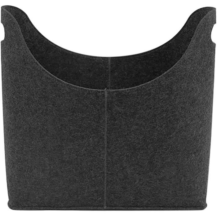 Panier à bûches multifonction en feutre, pliable pour bois de chauffage, panier de rangement pour bois de cheminée, dimensions 50 x 25 x 35 cm, gris foncé