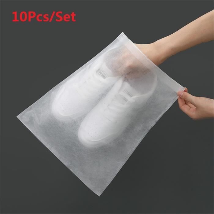 Shshbuy 25 Sacs Sacs à Chaussures SHSHbuy - Lot De 25 Anti-poussière | 32x38 Cm | Tissu Non Tissé Respirant | Pour Voyage Housses Tissu Non Tissé