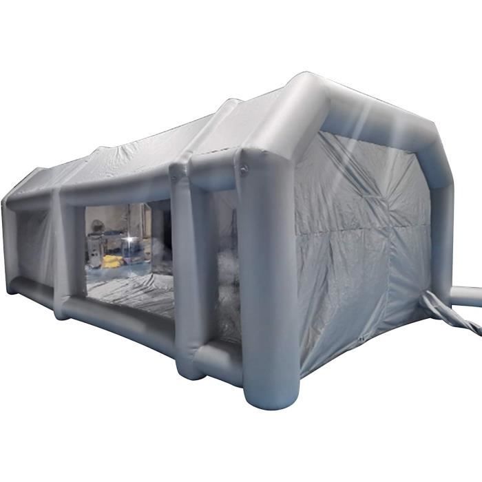 Tente de cabine de peinture gonflable avec souffleurs haute puissance 950 W  + 950 W, station de travail professionnelle portable pour voiture avec