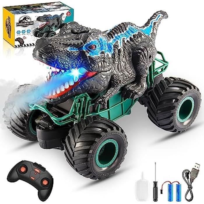 Lot De 3 Voitures Dinosaures Lumineuses – Jouet Bébé 1 An+, Roule En Appuyant, Bouche Qui S’ouvre, Pour Garçons Et Filles