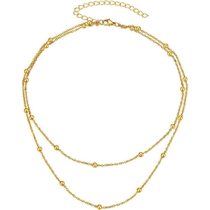 Collier Femme Ras du Cou et Chaine Venitienne Or jaune 750/1000 et