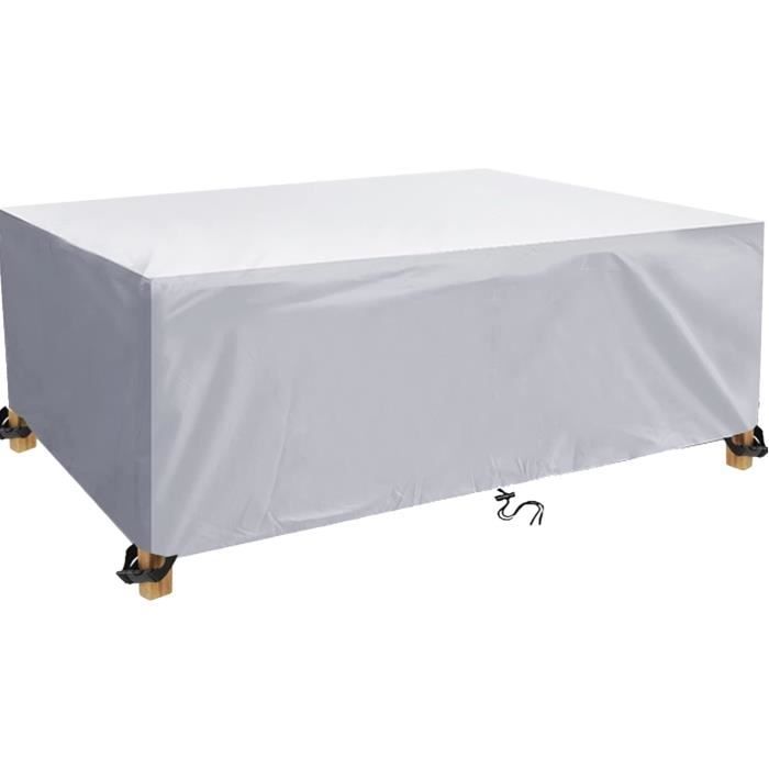 Housse Protection Salon Jardin TopIdea - 210x130x90cm - Imperméable Anti-UV 600D - Pour Table Rectangulaire