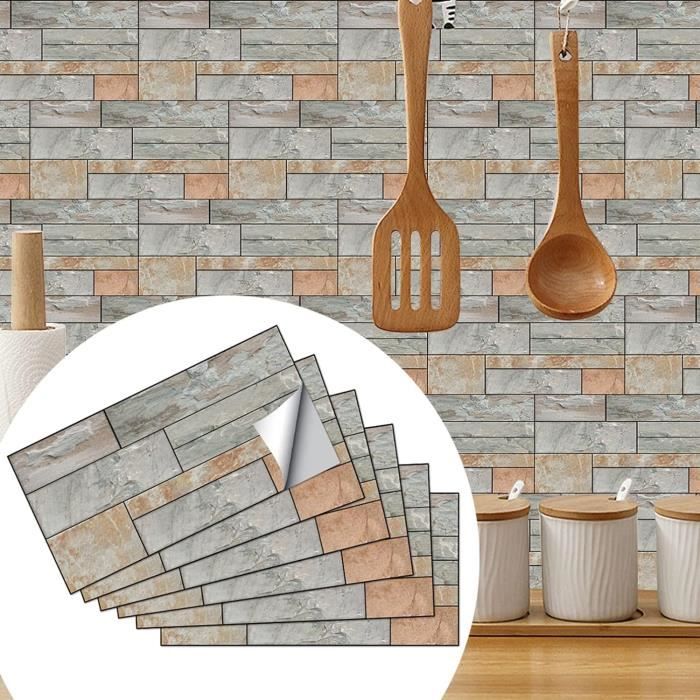 Lot De 20 Panneaux Muraux Adhésifs Imitation Carrelage - 60x30 Cm - Effet Marbre 3D - Pour Cuisine, Salle De Bain