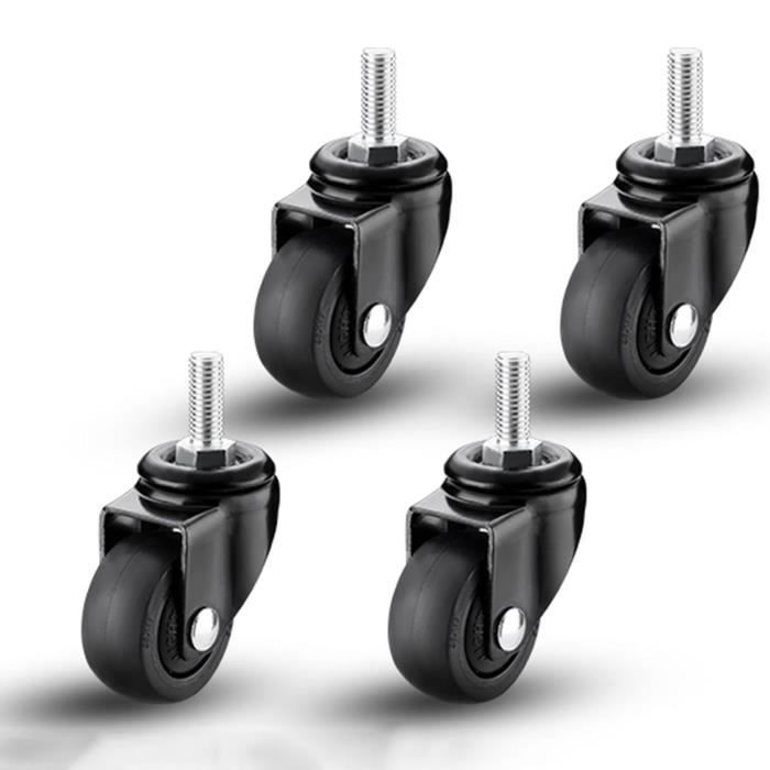 4 Roulettes Pivotantes Roues Roulettes Robustes 75/100 Mm Avec Roulette De Meubles De Chariot Fileté