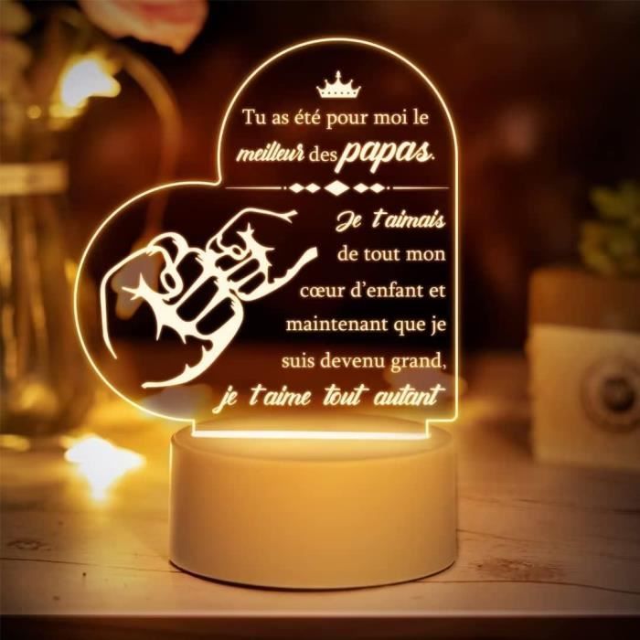 DPDP cadeau fete des peres lampe personnalisé - Cadeaux pour papa cadre DPDP cadeau fete des peres lampe personnalisé - Cadeaux pour papa cadre