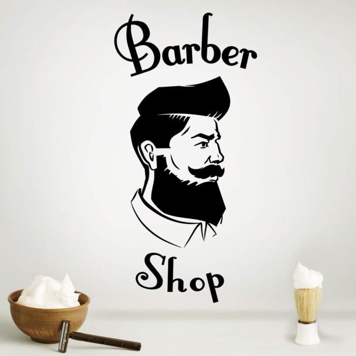 Papier peint vintage Barbier | Papier peint autocollant pour salon | Graphismes muraux coupe de cheveux rétro | PW577 - Canada
