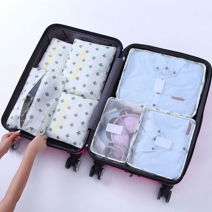 Organisateur Valise Set De Rangement Valise 8 Pièces - Packing Cubes - Sac à Chaussures Et Cosmétiques - Organisation Voyage - Noir Sac Chaussures Cosmétiques