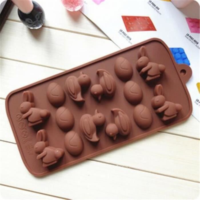 Moule A Gateau Lapin Oeufs De Paques Gateau Au Chocolat Glace Biscuit Silicone Moule Decoration De Moule 26 Cdiscount Maison